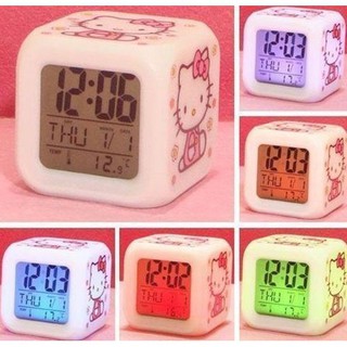 นาฬิกาปลุกดิจิตอลลาย Hello Kitty  มีไฟ LED  LCD Screen