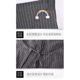 ชุดกันเปื้อน ผ้ากันเปื้อนลายรุ้ง พร้อมกระเป๋าหน้ามีซิป เนื้อผ้าcotton ปรับสายได้ ลายรุ้ง