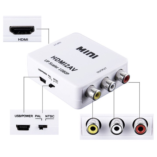 สาย HDMI เป็น RCA CONVERTER AUDIO VIDEO AV ADAPTER