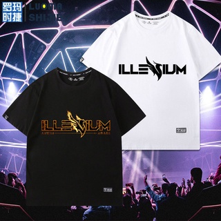 T-shirt  DJ ไฟฟ้าลม Phoenix Son อุปกรณ์ต่อพ่วงเสื้อยืดผู้ชาย Ins Trend Douyin ILLENIUM2021 สุทธิสีแดงเสื้อยืดผู้ชายS-5XL