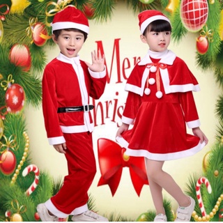 3 แบบ Christmas Dress Santa Claus ชุดแซนตี้ แซนตาคอส ชุดซานตี้ เซ็ท 3 ชิ้น (เด็กผู้หญิง) รุ่น Wink Santy