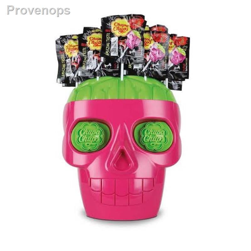 อินเทรนด์มากที่สุด∈♤▩Chupa Chups 3D Skull หัวกะโหลกใหญ่ จูปาจุ๊ปส์ ไม่มีลูกอม / ChupaChups หัวกระโหลก จูปาจุ๊บ สีชมพูเขี