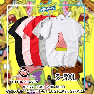 เสื้อยื SpongeBob SquarePants Crab Boss เสื้อคู่วินเทจ เสื้อครอปสายฝอ ใส่สบายๆ เสื้อยืด เสื้อผู้ชายเท่