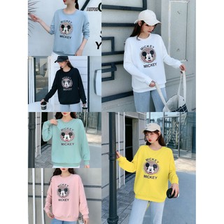 🎄mickeyเสื้อยืดแขนยาวฟรีไซส์ เสื้อมิกกี้เมาส์ แฟชั่น หลายสีให้เลือก  อก42-47 ยาว25