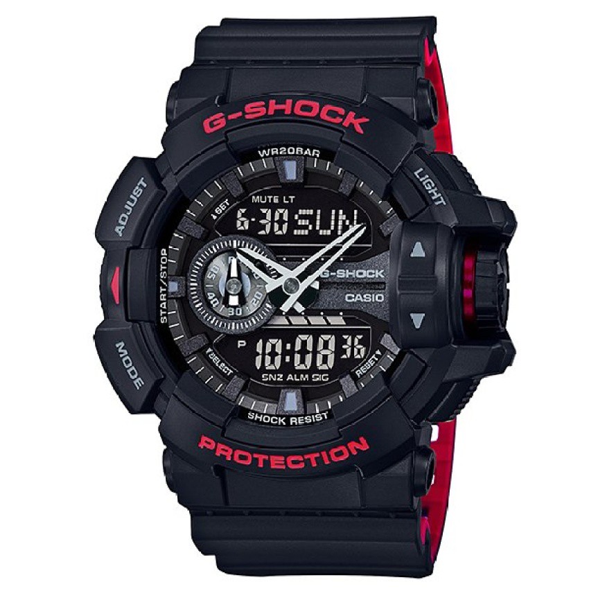 Casio G-Shock นาฬิกาข้อมือผู้ชาย สายเรซิ่น รุ่น GA-400HR,GA-400HR-1A - สีดำ