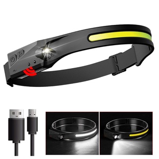 USB Charging Wave Induction Outdoor Riding Cob Headlight / Led Glaring Headlamp Fishing Night Light