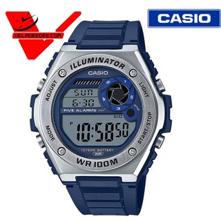 CASIO นาฬิกาผู็ชาย สายสแตนเลส-เรซิ่น (ประกันCMG ศูนย์เซ็นทรัล 1ปี) รุ่น MWD-100H-2A(สีน้ำเงิน) VELADEEDEE.COM