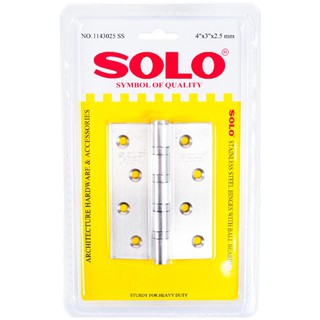 บานพับ 4 นิ้วx3 นิ้ว SOLO 1143025 SS P2  SOLO 4"X3" 1143025 SS HINGE P2