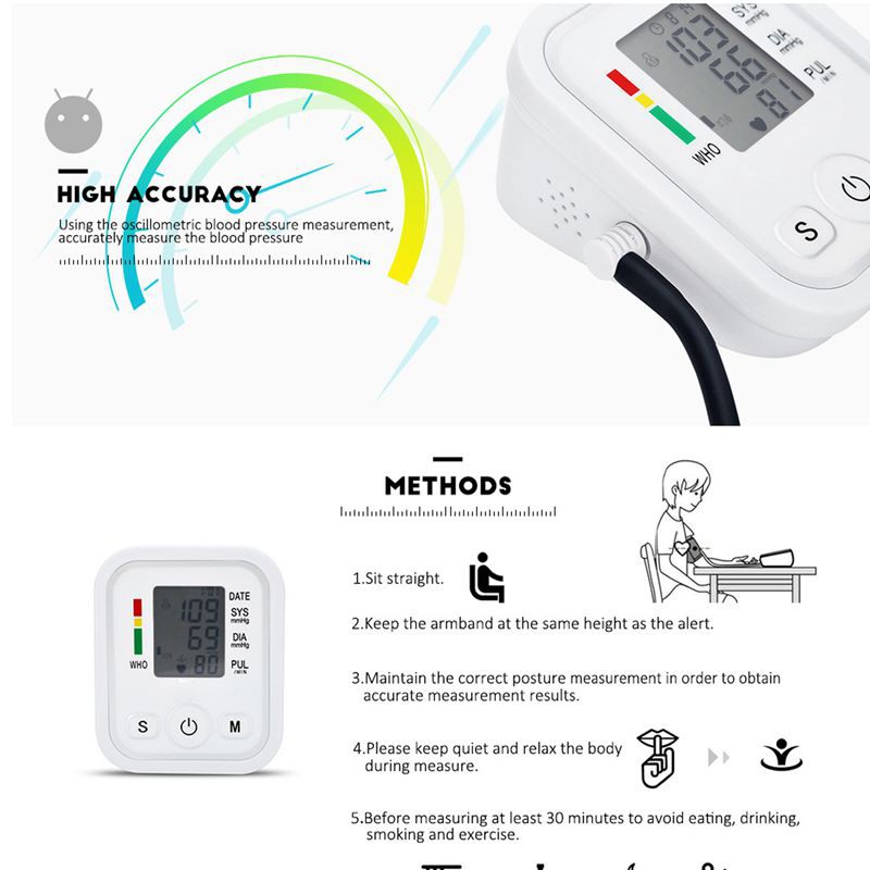 Sphygmomanometer Health Monitor with Voice Function for Family Health ...