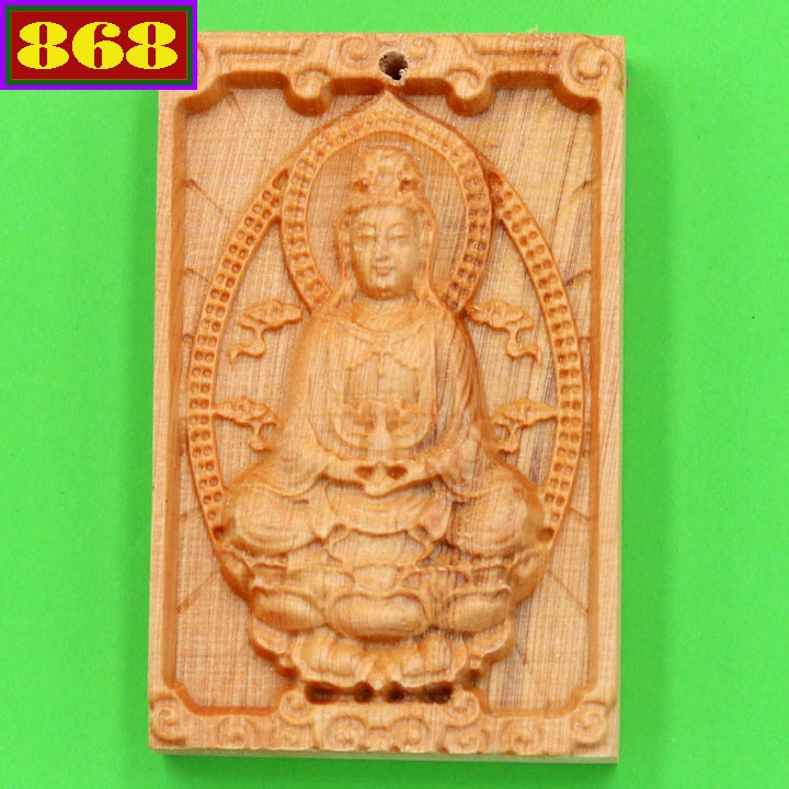 DMG4 สร้อยคออวโลกิเตศวรไม้จันทน์สีเหลือง