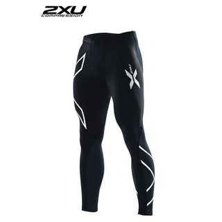 กางเกงรัดกล้ามเนื้อ ZXU Mens Compression Tights Black/Silver