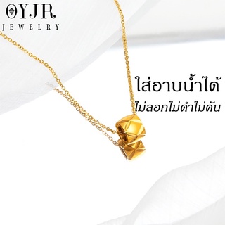 OYJR สร้อยสแตนเลส สีทอง 18k  เรียบๆ เครื่องประดับสวยงาม ระดับไฮเอนด์ สําหรับผู้หญิง