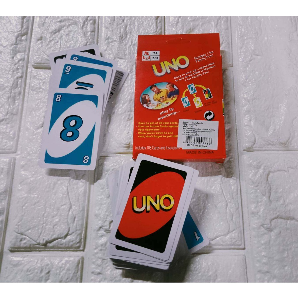 CARD GAME UNO การ์ดเกมส์ ไพ่ อูโน่ uno ครบชุด 108 ใบ (กระดาษมัน