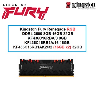 Kingston RAM FURY Renegade RGB 3600 Series KF436C16RB1A  แบบ 8Gigabit ** รุ้นใหม่ ** 8GB  16GB  32GB