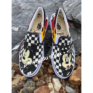 Vans slip on mickey​mouse Checkerboard รองเท้าผ้าใบแวน มิกกี้เมาส์ รองเท้าพร้อมส่ง 🔥