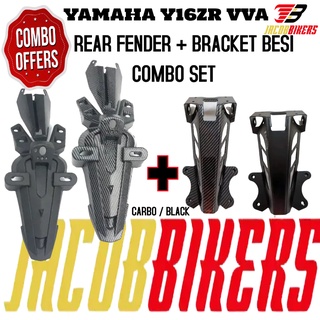 Combo YAMAHA Y16ZR VVA EKOR บังโคลนหลัง + ตัวยึด BESI คาร์บอน สีดํา