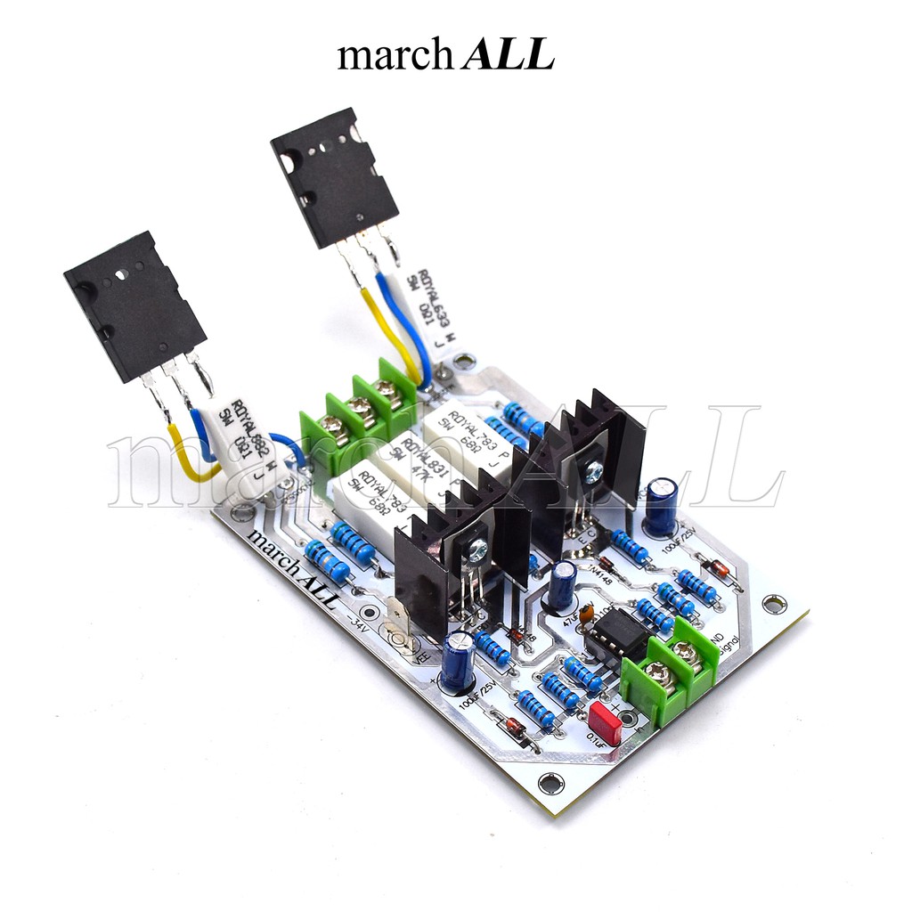 march ALL 741LA ชุดลงอุปกรณ์ DIY บอร์ดไดร์ 741 แอมป์ขยายเสียง 600วัตต์ + ทรานซิสเตอร์ TOSHIBA เพิ่ม 
