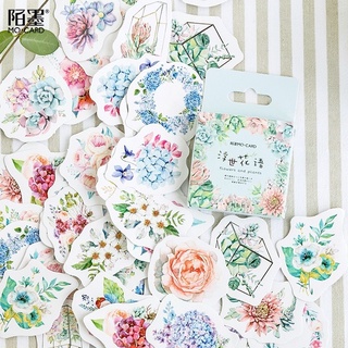 46pcs/box Creative Ukiyo Flower Japanese Handbook Sticker DIY Photo Album Stationery Diary Gift Decoration Sealing Sticker