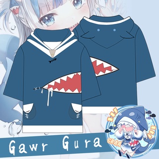 เสื้อฮู้ดดี้คอสเพลย์ Hololive English Vtuber Gawr Gura สําหรับผู้ชาย