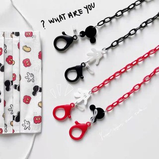 New creative cartoon mouse black acrylic necklace glasses chain