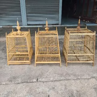 กรงนกไม้ กรงนกหัวจุก 15ซี่, 17ซี่