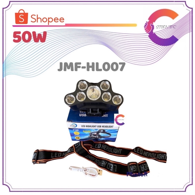 ไฟฉายคาดหัว LED รุ่น JMF-HL007 กำลังไฟ 50 วัตต์