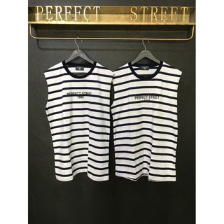 เสื้อกล้าม แขนกุดลายริ้ว