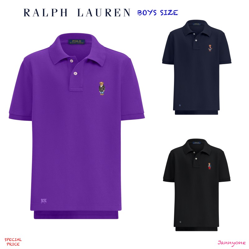 RALPH LAUREN BEAR BOYS' COTTON MESH POLO SHIRT (BOYS SIZE 8-20 YEARS)