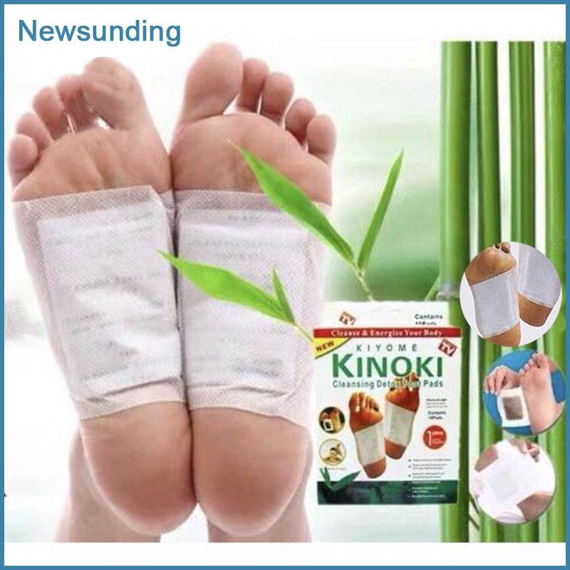 A046 แผ่นแปะเท้าเพื่อสุขภาพ แผ่นแปะเท้าสมุนไพร แผ่นแปะเท้าดูดสารพิษ KINOKI คิโนกิ ของแท้