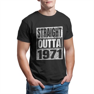 เสื้อยืดโอเวอร์ไซส์พร้อมส่ง เสื้อยืดแขนสั้น ทรงตรง ลาย Outta 1971 50Th Birthday Vintage 50 Years Old สไตล์ฮาราจูกุ หลากส