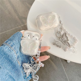 เคสหูฟังบลูทูธลายดอกไม้ผีเสื้อสําหรับ Apple Airpods Pro 1/2