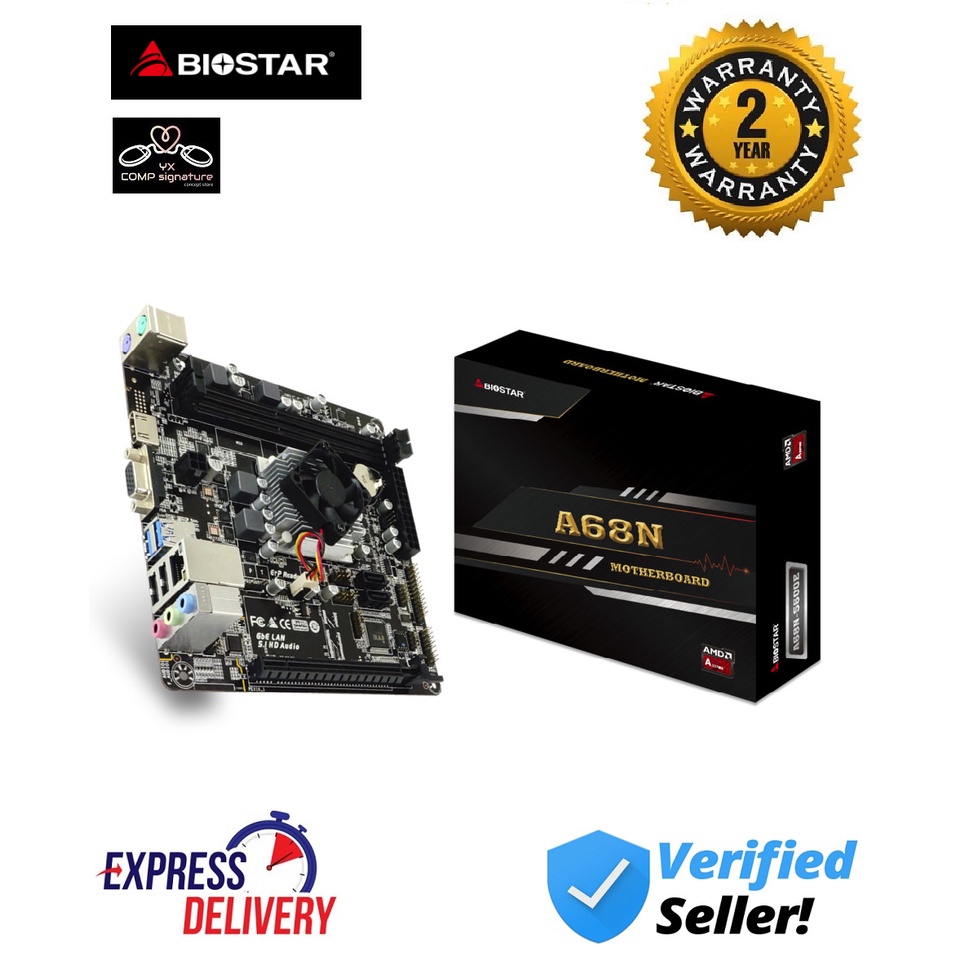 BIOSTAR A68N-5600E MOTHERBOARD ITX AMD (ซีพียูอิสระ)