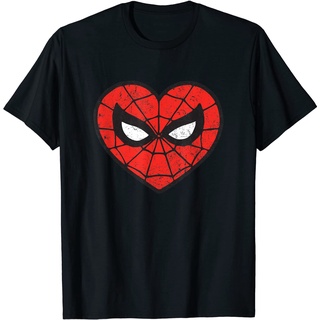 เสื้อยืดอินเทรนด์ผู้ชายอินเทรนด์ผู้หญิงเสื้อยืด พิมพ์ลาย Marvel Spider-Man HeartS-3XL