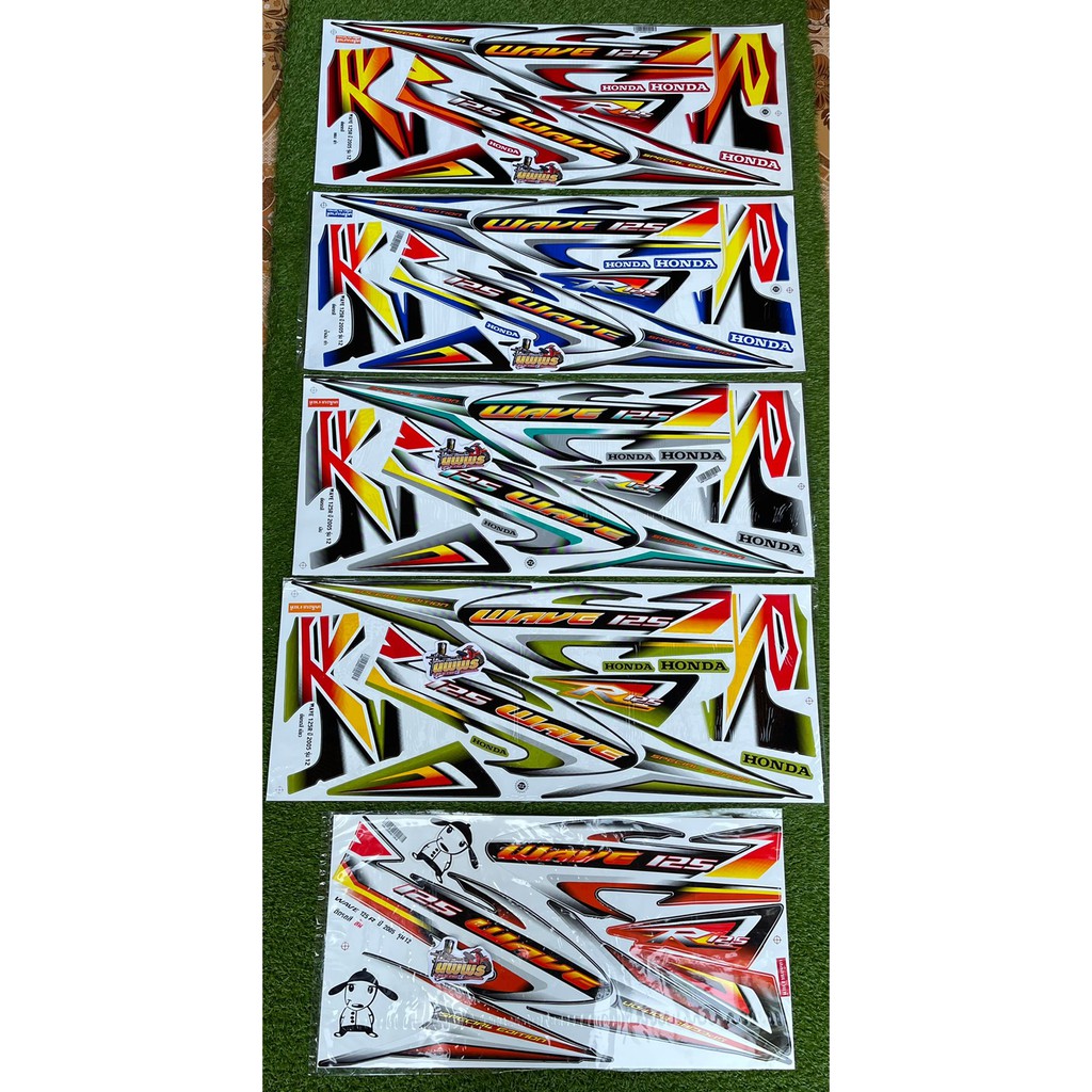 สติ๊กเกอร์ WAVE125R เวฟ125R ปี2005 รุ่น12 (ดิสก์หลัง) (สีสด เคลือบเงาแท้)
