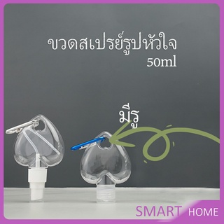 ขวดสเปรย์รูปหัวใจ พร้อมตะขอเกียว สะดวกพกพา  Heart shaped spray bottle