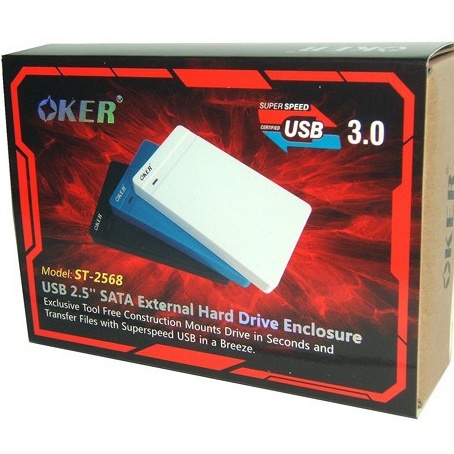 OKER USB 3.0 SATA BOX External Hard Drive รุ่น ST-2568  รองรับ Hard Drive ความจุได้สูงสุด 3 TB