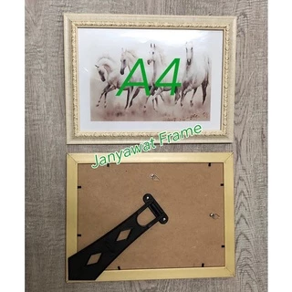กรอบรูปใส่ใบประกาศ ตกแต่งบ้าน ขนาด A4 (21*29.7 ซม ) , 6x8 นิ้ว, 8x10 นิ้ว, 8x12 นิ้ว,10x12 นิ้ว+กระจก+ขาตั้ง+หูแวนผนัง