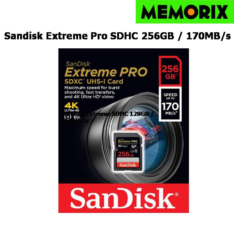 SanDisk Extreme Pro SDXC 64, 128, 256GB อ่าน 170MB/s เขียน 90MB/s