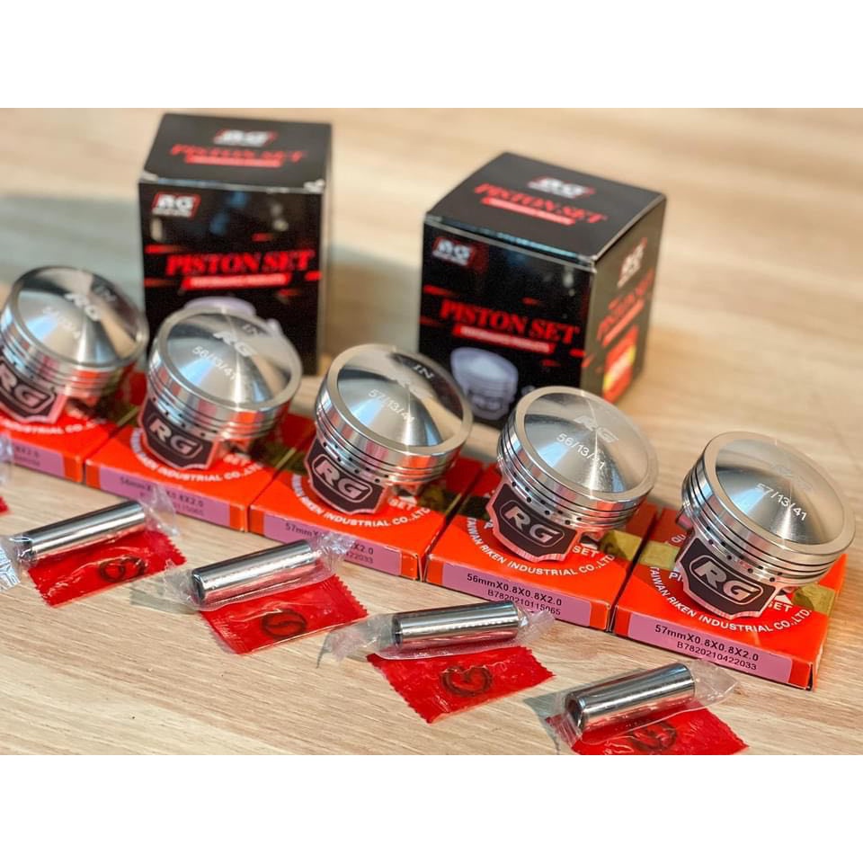 ลูกสูบหัวนูนRG ขนาด58-59--60มิล สลัก 13 สลัก14 พร้อมแหวนชุดRIK