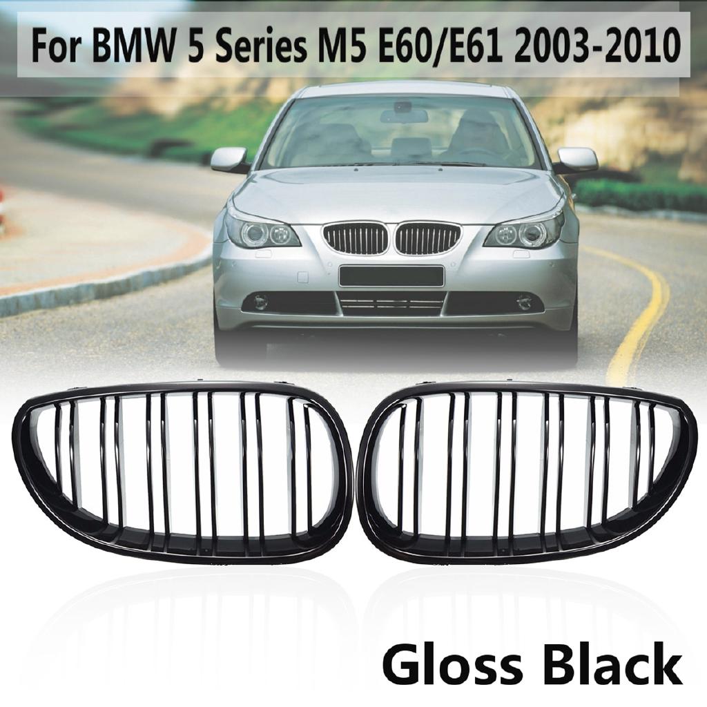  กระจังหน้ารถยนต์ สีดํามันวาว สําหรับ BMW 5 Series M5 E60/E61 2004 2005 2006 2007 2008 2009 2010