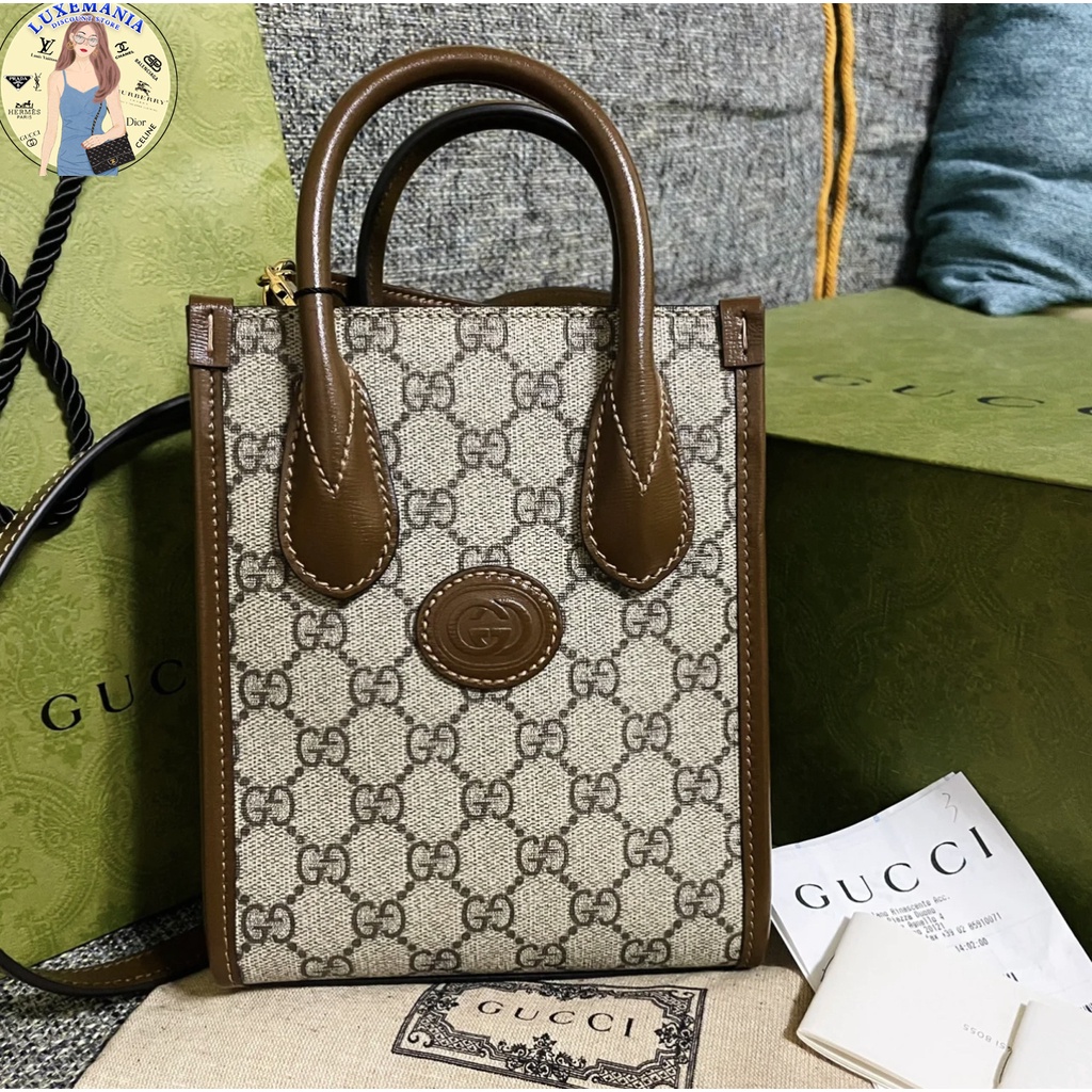 ใหม่ราคาถูกที่สุดใน Shopee ของแท้ 100 Gucciกระเป๋า Mini tote bag with