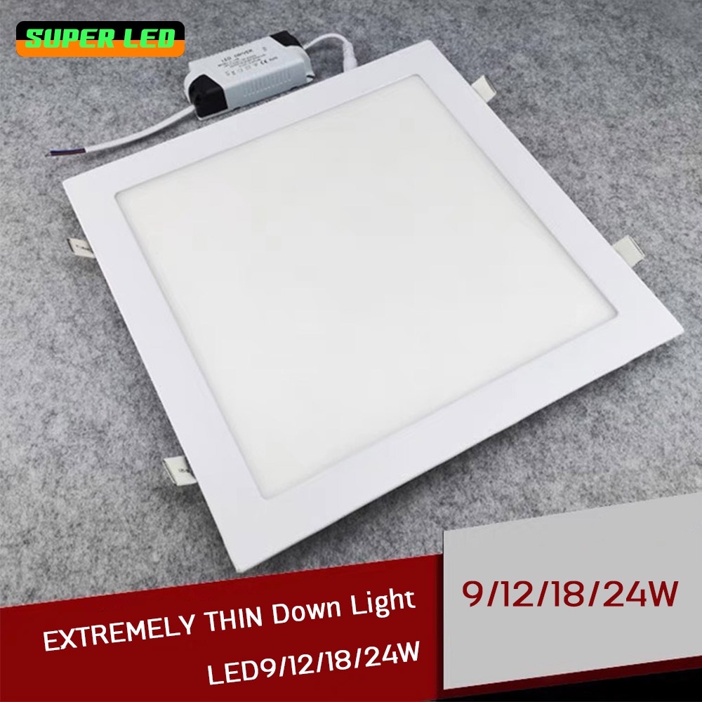 Neobee ไฟดาวน์ไลท์ติดเพดาน LED แสงขาววอร์ม บางมาก แบบกลม สี่เหลี่ยม ประหยัดไฟ ถนอมสายตา