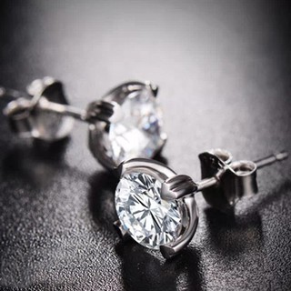 Silver เงิน 925 Earrings ต่างหู Women ผู้หญิง Zircon Match แต่งตัว WE5R