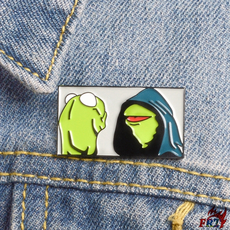 &gt; Ready Stock &lt; ❉ Sesame Street Frog Pins ❉ 1Pc Evil Kermit Enamel Collection Brooch Pins