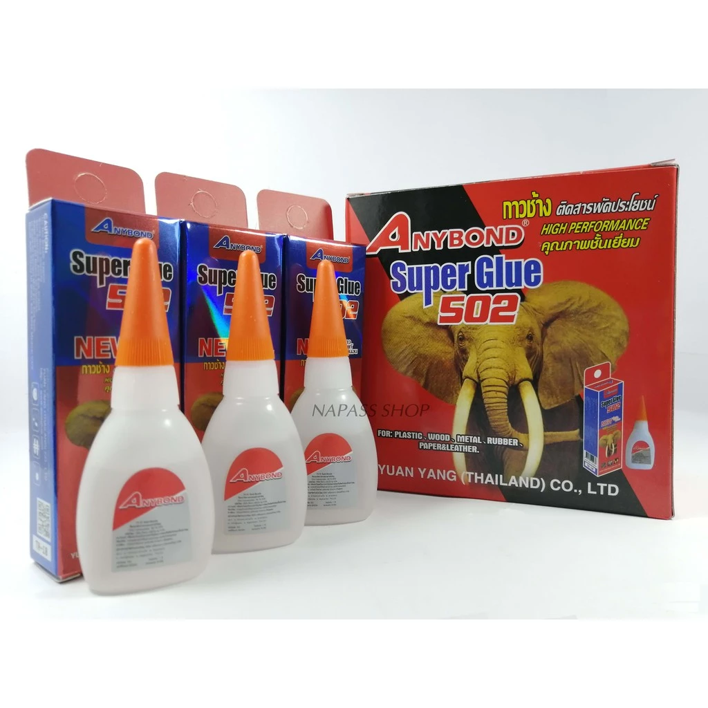 กาวร้อน กาวช้าง Anybond Super Glue 502 ของแท้ 100%