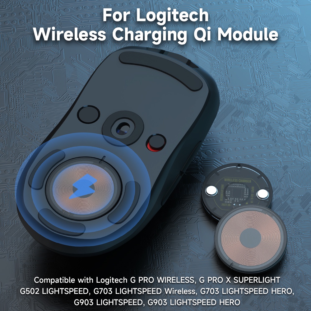 สําหรับ Logitech เมาส์ไร้สายชาร์จ QI โมดูลฐานสําหรับ Logi G502 G703 G903 G Pro X GPW Wireless Charger เมาส์อุปกรณ์เสริม
