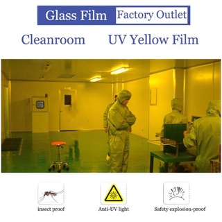 ฟิล์มเหลืองไล่แมลง Yellow Tint for Insect Proof , UV Protection , Sefety Explosion Proof