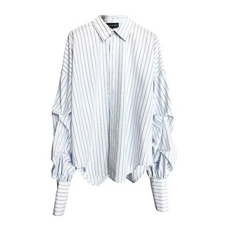 เสื้อเชิ้ต Striped shirt womens wild long-sleeved shirt