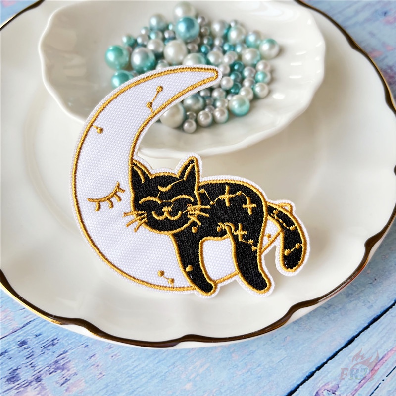 ☸ แผ่นแพทช์เหล็ก The Magic Moon & Sun ☸ แผ่นแพทช์รีดติดเสื้อ DIY สไตล์เรโทร สําหรับตกแต่งเสื้อผ้า 1 ชิ้น - รูปที่ 6