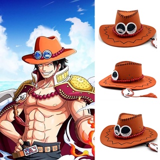 หมวกคาวบอย คอสเพลย์อนิเมะ One Piece Portgas D Ace ของขวัญคริสต์มาส สําหรับเด็ก และผู้ใหญ่